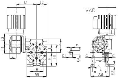 Габаритные и присоединительные размеры VAR